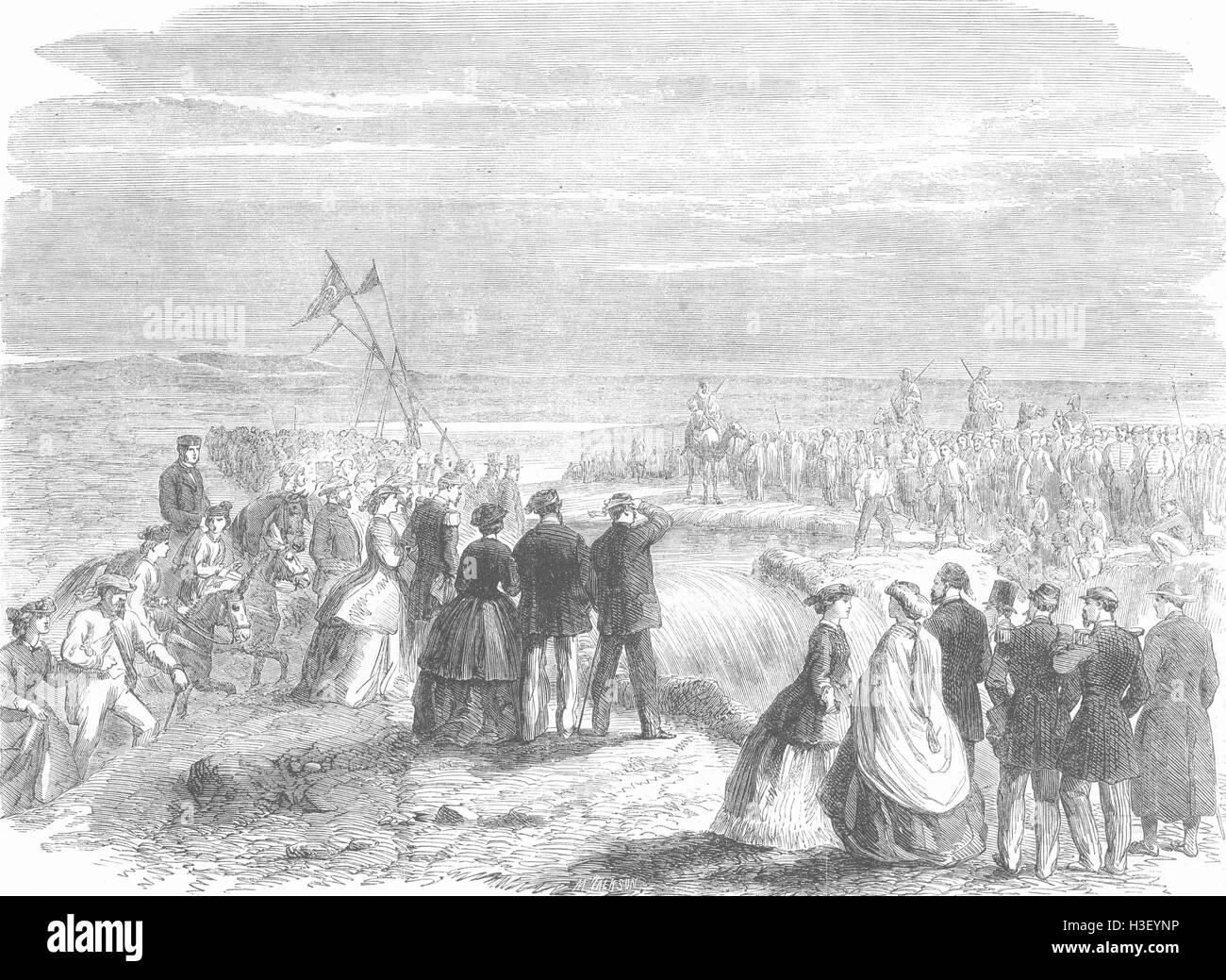 EGYPT Opening of the Sweet-Water Canal at Suez 1864. Illustrated London News Stock Photo