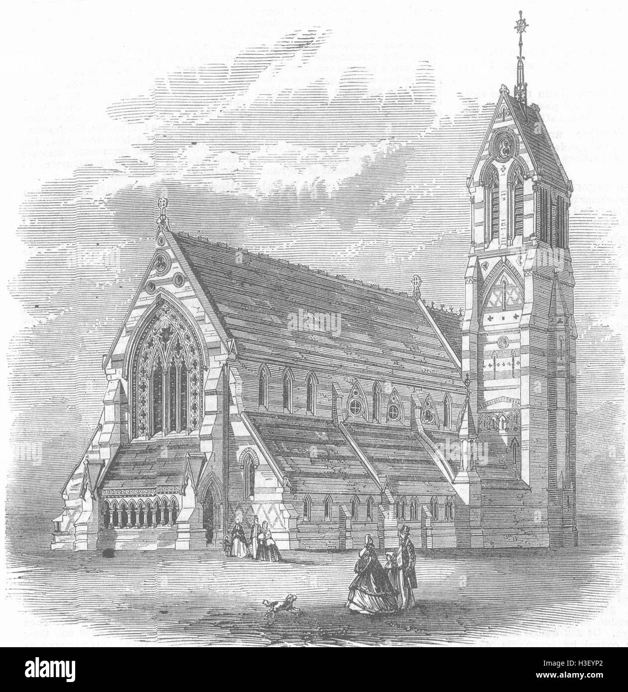LONDON The Church of St Jude, Gray's-Inn-Road 1864. Illustrated London News Stock Photo