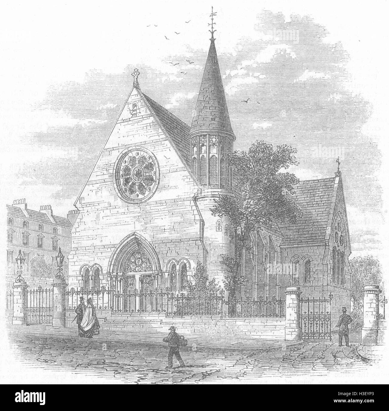 KENT The Church of the Holy Trinity, Lee, Kent 1864. Illustrated London News Stock Photo