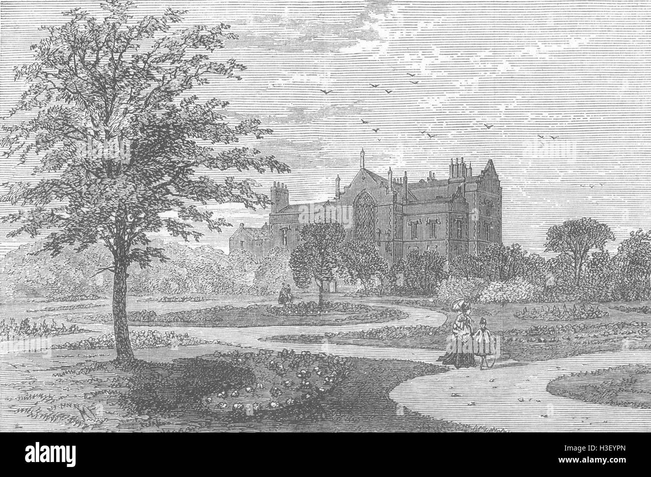 LINCS Stamford Public Park, Ashton-Under-Lyne 1873. Illustrated London News Stock Photo
