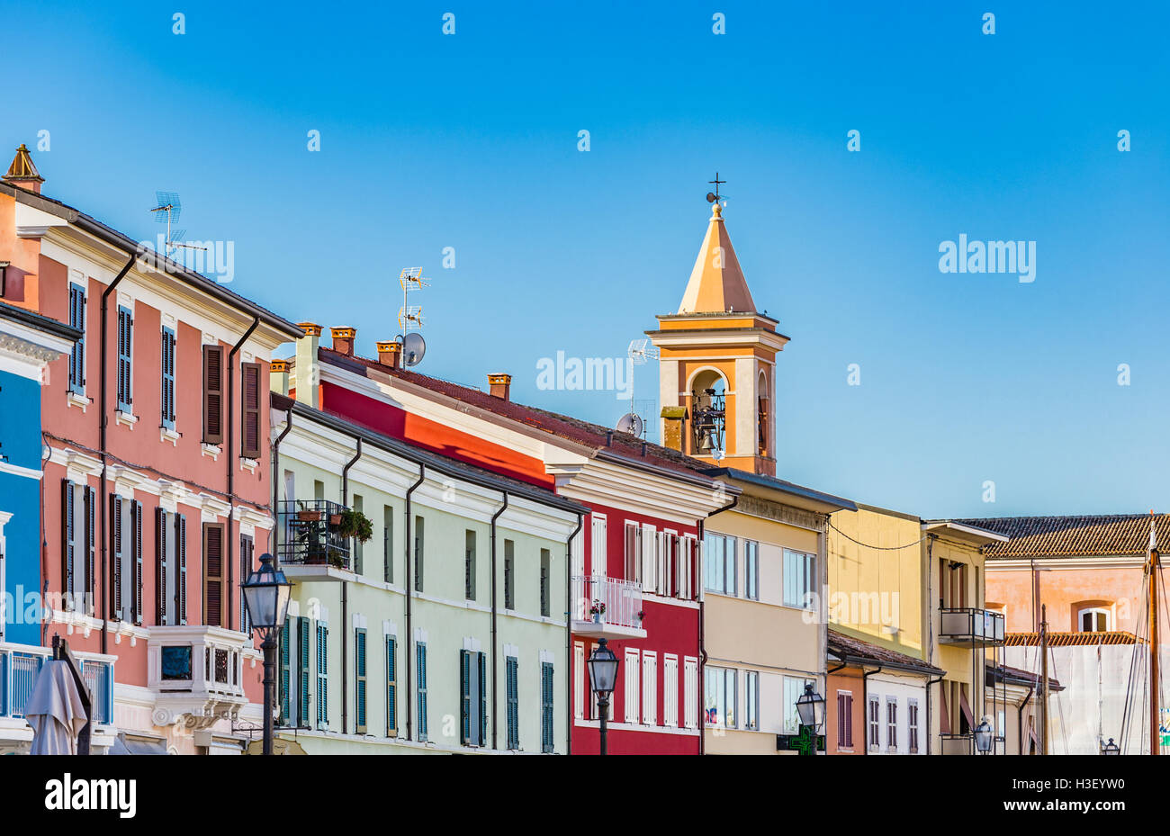 colorful houses of the seaside village in Italy Stock Photo - Alamy
