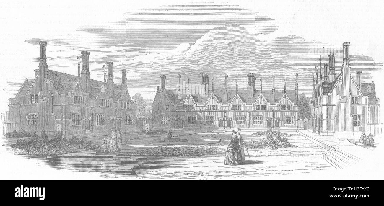 LONDON King William Naval Asylum, at Penge 1849. Illustrated London News Stock Photo