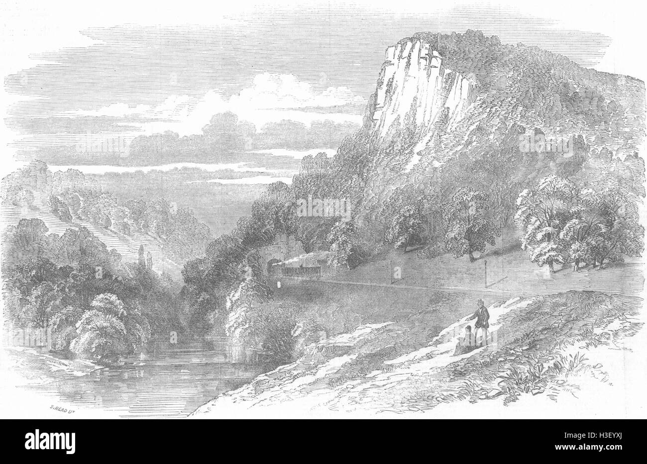 DERBYS The High Tor Railway Tunnel 1849. Illustrated London News Stock Photo