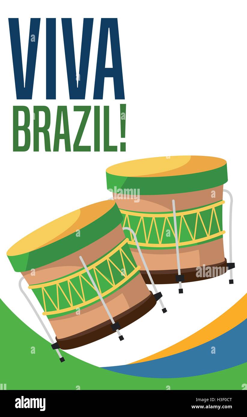 Drum instrument of brazil design Stock Vector Image & Art - Alamy