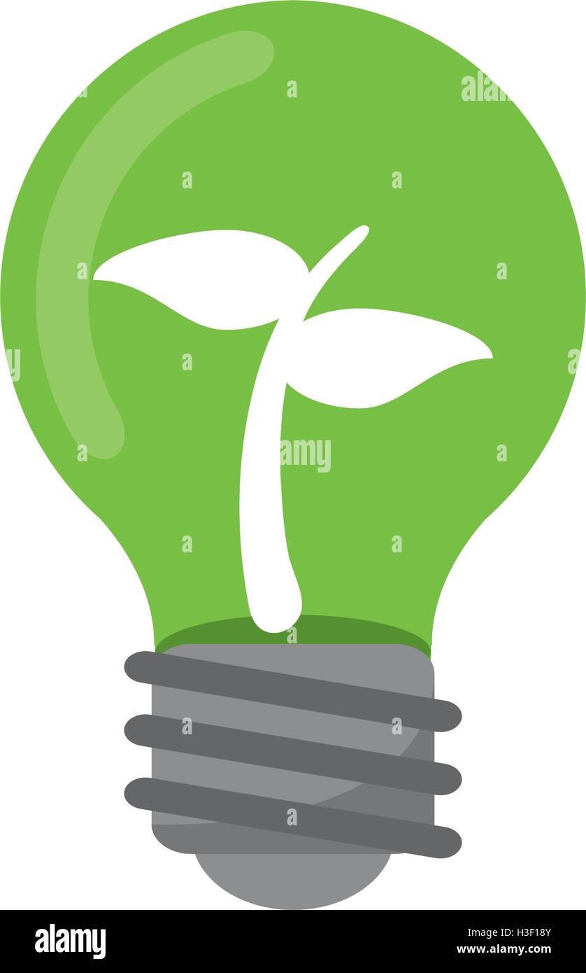 Isolated leaf inside light bulb design Stock Vector Image & Art - Alamy
