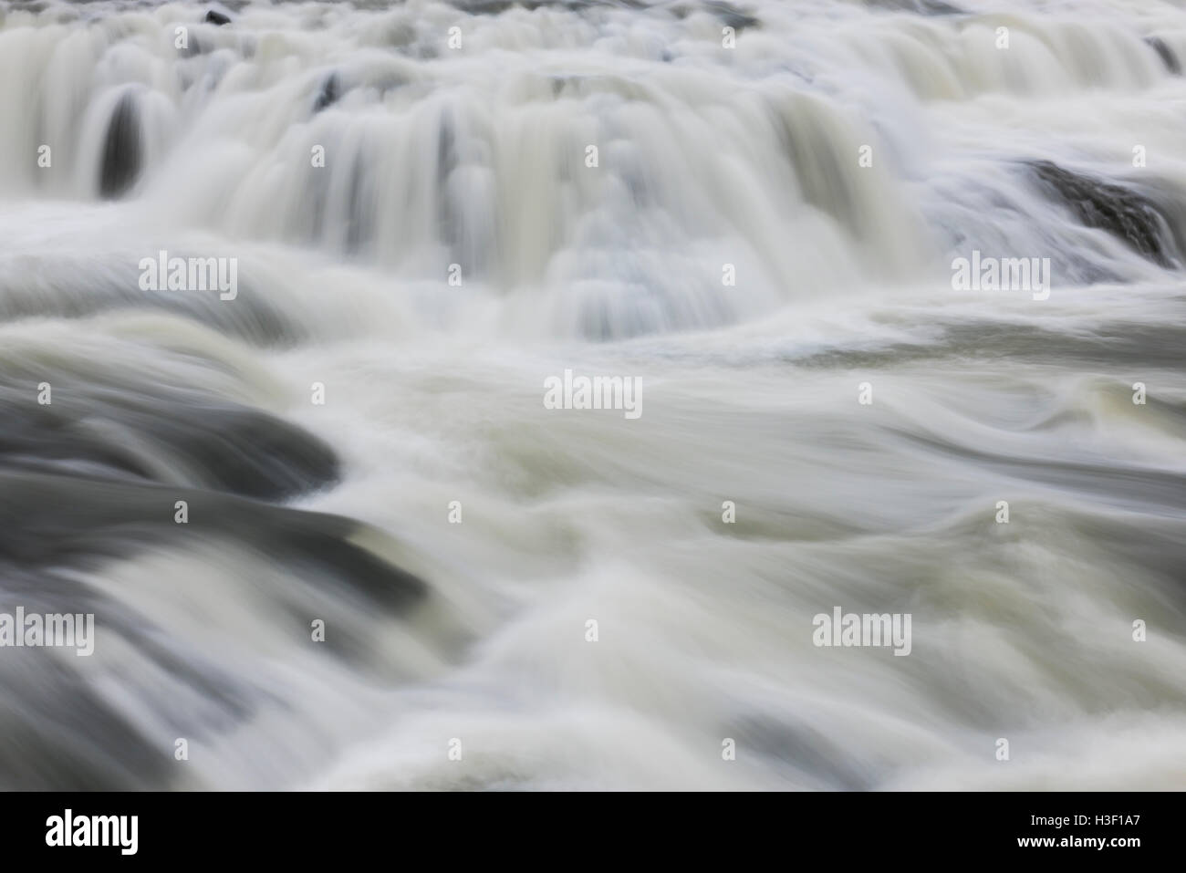 Part of the Gullfoss Waterfall of the Hvita river in Iceland. Stock Photo