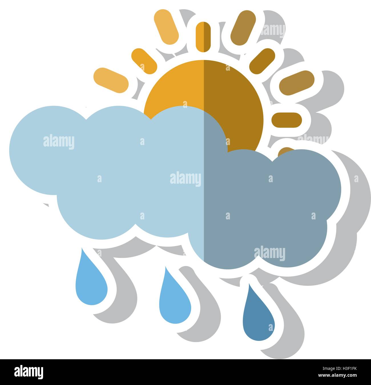 Sun cloud and rain design Stock Vector Image & Art - Alamy