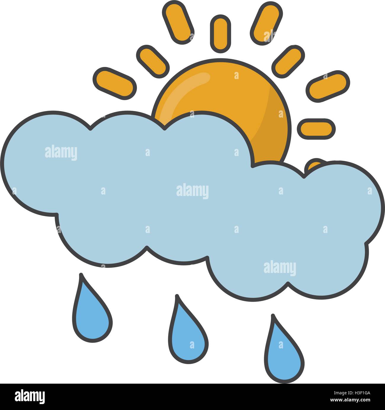 Sun cloud and rain design Stock Vector Image & Art - Alamy
