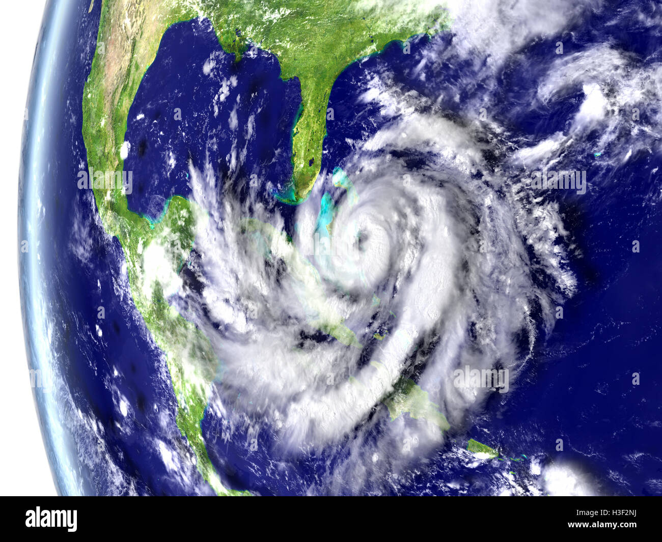 Enormous hurricane Matthew heading towards Florida, USA. 3D