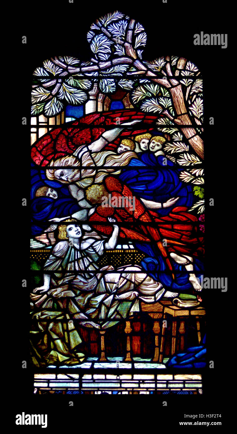 London, England, UK. Holy Trinity Church, Sloane Street. Stained glass window: (Sir William Richmond; 1910) Abraham and Isaac Stock Photo