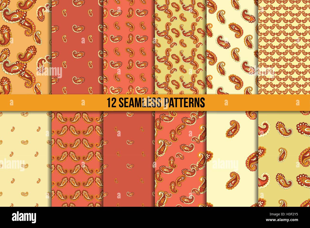 Seamless paisley pattern set Stock Vector Image & Art - Alamy