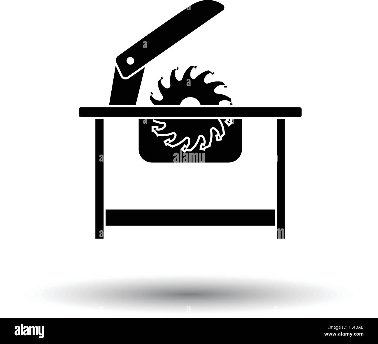 Circular saw icon. White background with shadow design. Vector ...