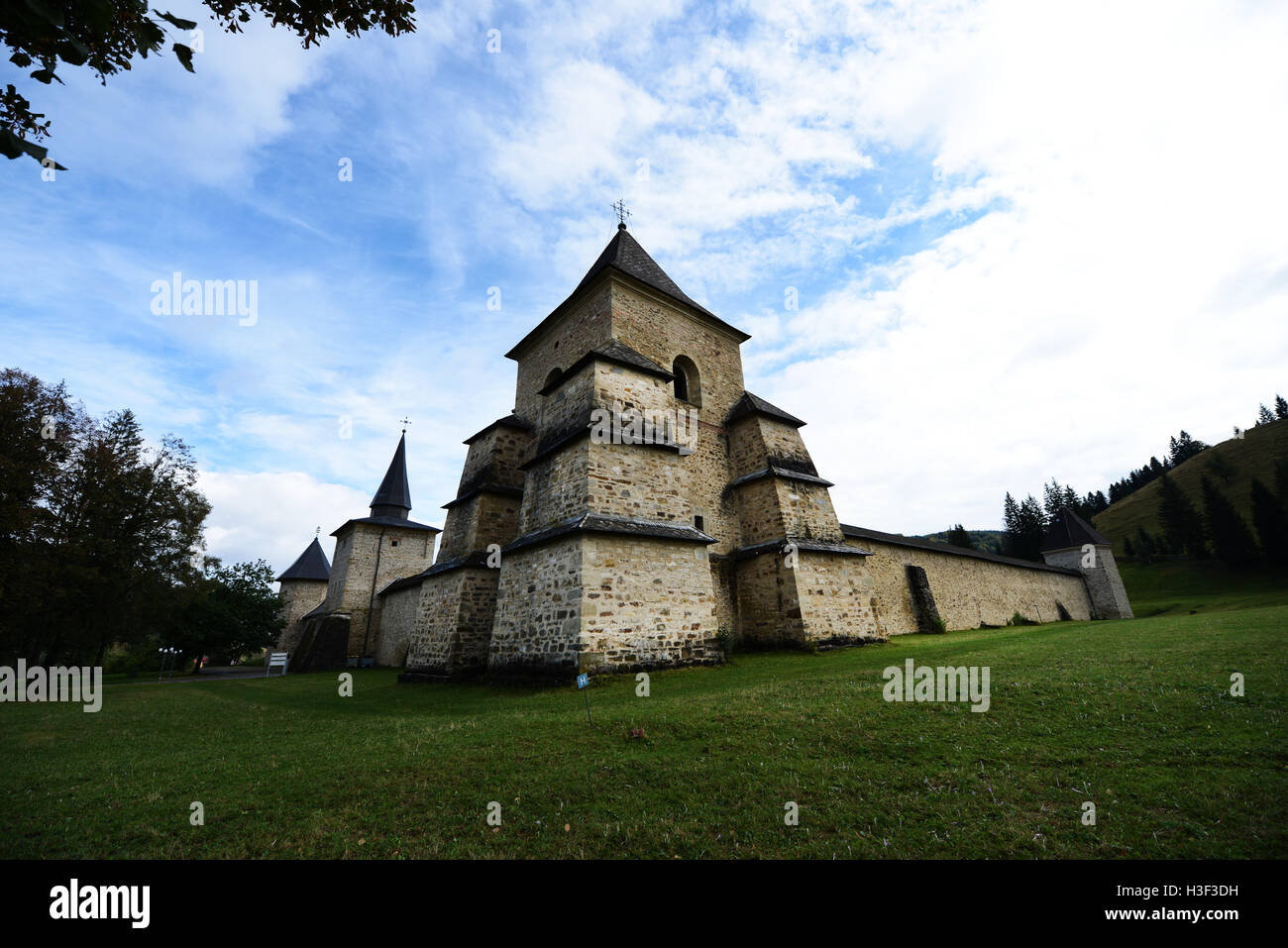 The fortified Sucevita monastery in Moldavia, Romania. Stock Photo