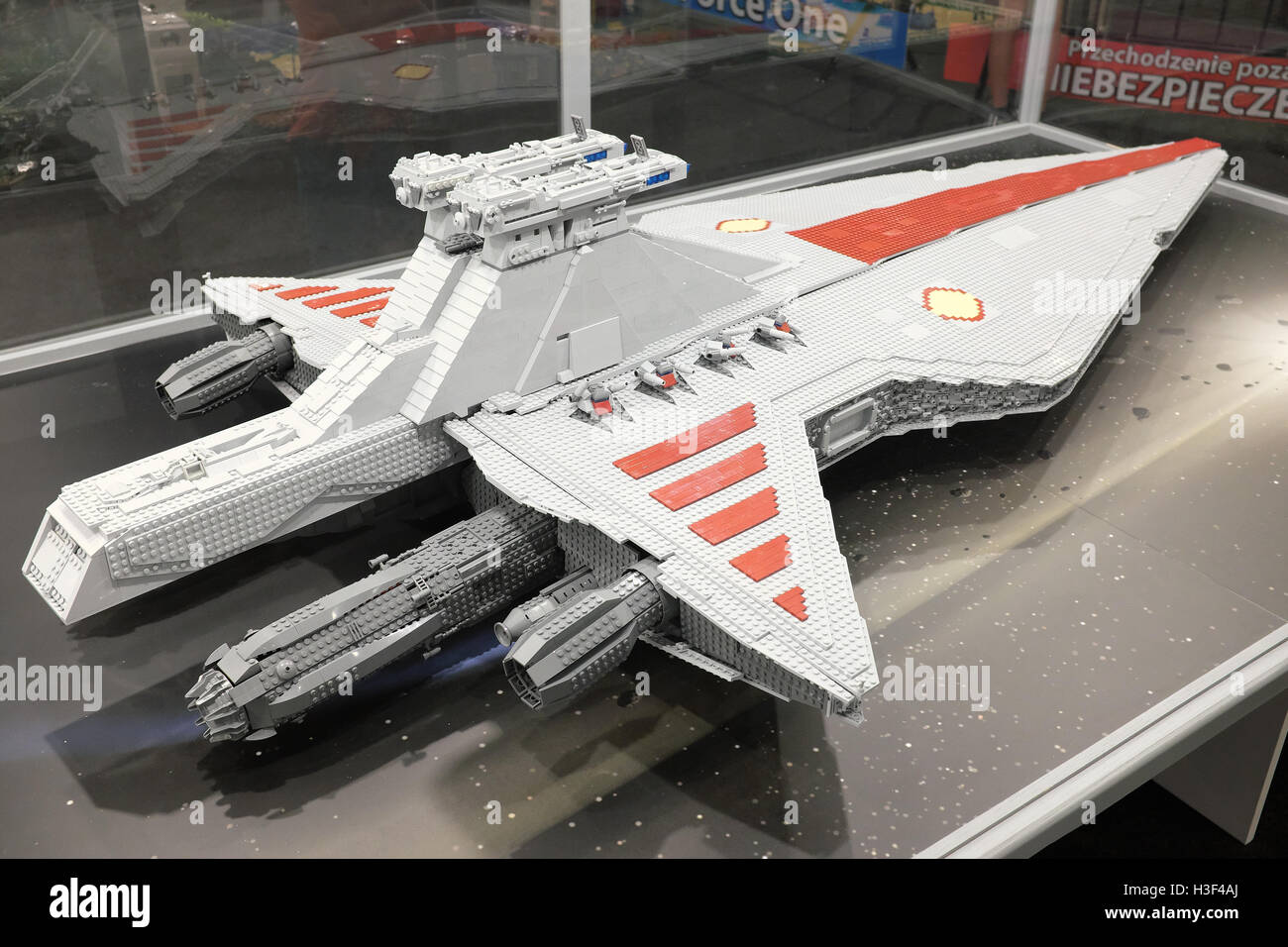 Lego blocks spaceship from Star Wars on exhibition i Rzeszow, Poland Stock Photo