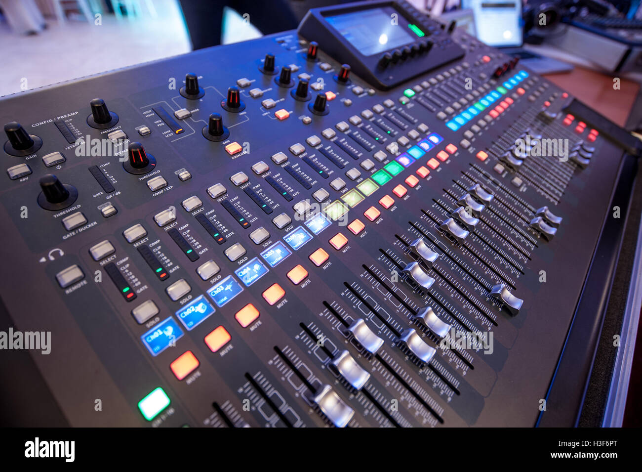 Audio mixer and microphone Stock Photo Alamy