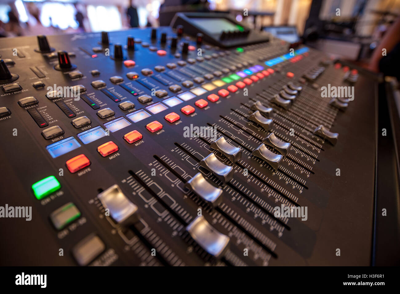 Audio mixer and microphone Stock Photo Alamy