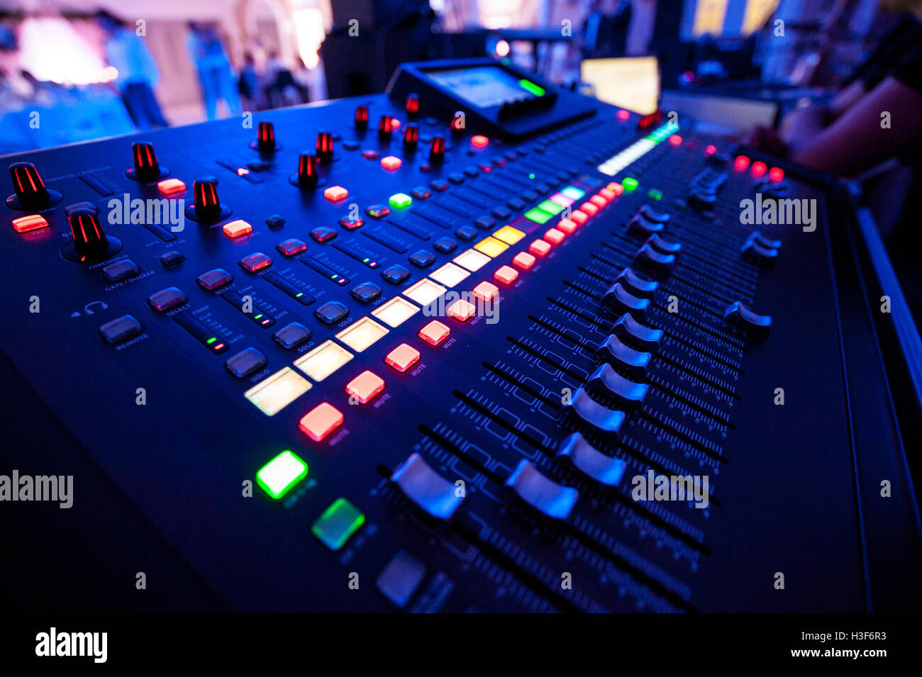 Audio mixer and microphone Stock Photo Alamy