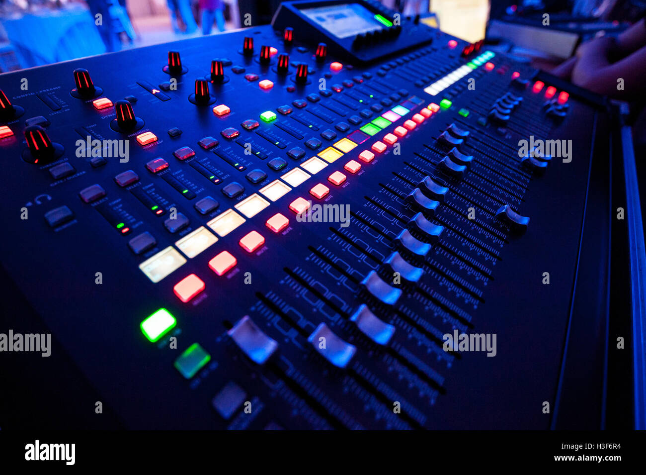 Audio mixer and microphone Stock Photo Alamy