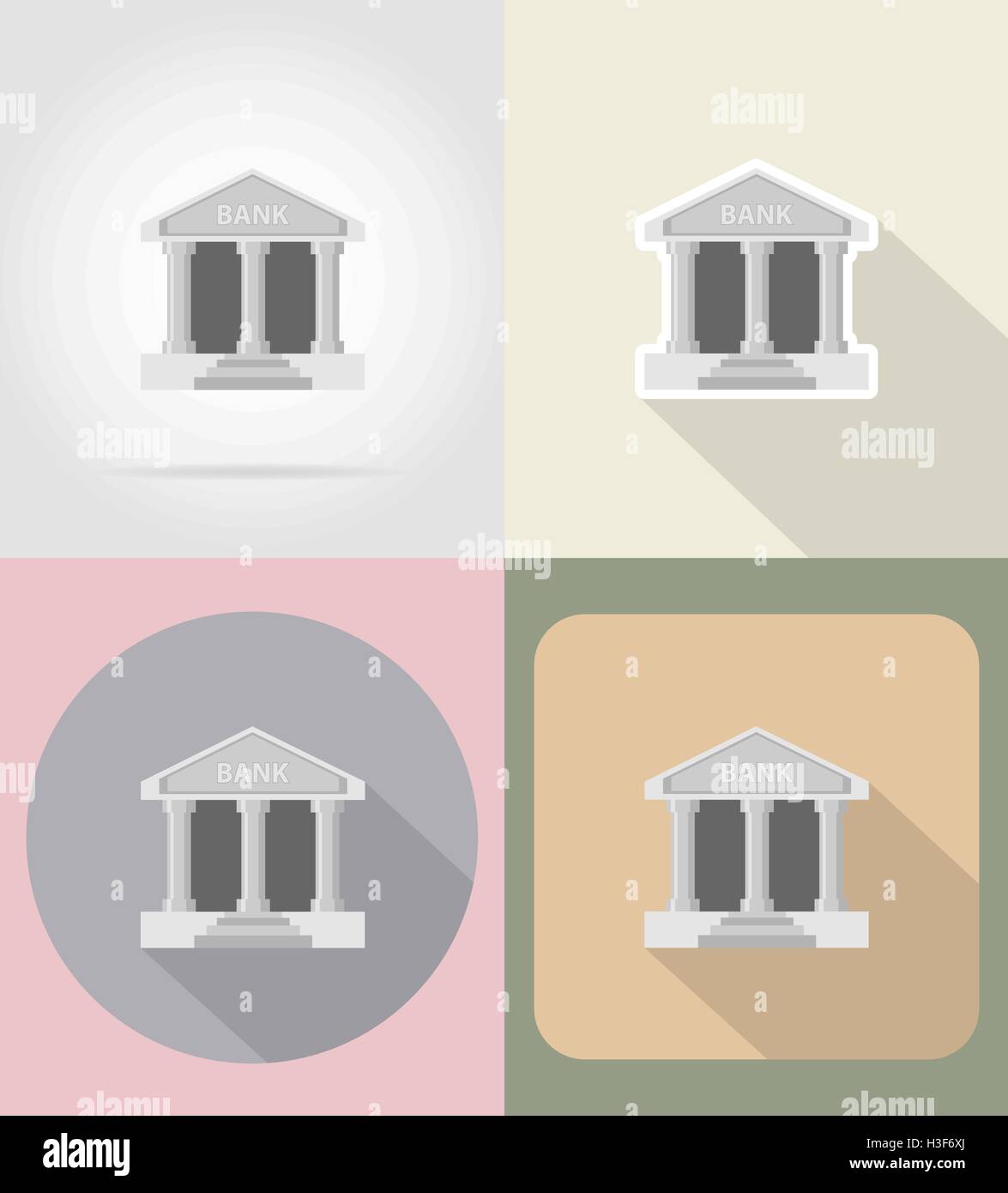 bank flat icons vector illustration isolated on background Stock Vector ...