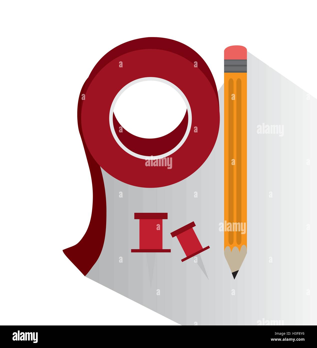 Tape pins and pencil of office and work design Stock Vector Image & Art