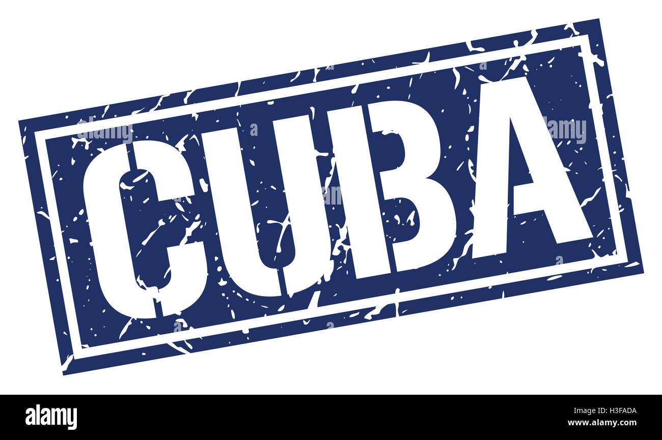 Cuba blue square stamp Stock Vector Image & Art - Alamy
