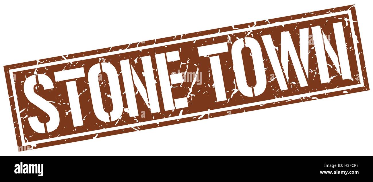 Stone Town brown square stamp Stock Vector Image & Art - Alamy