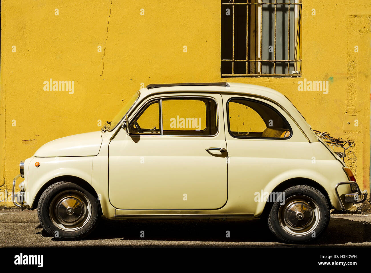 Retro Fiat 500 on the streets of Bologna Stock Photo