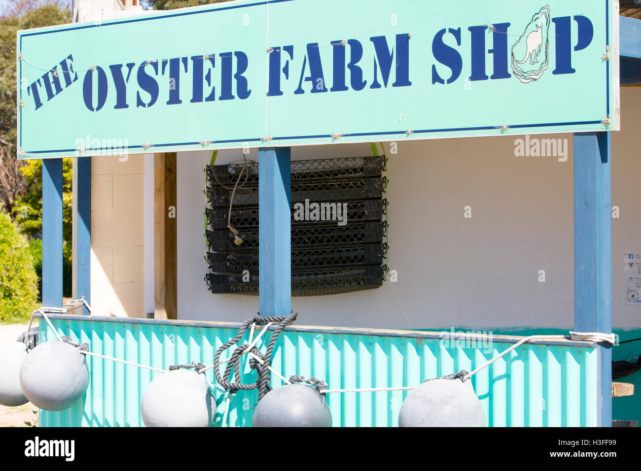 Oyster farm shop store in American River, small village on Kangaroo