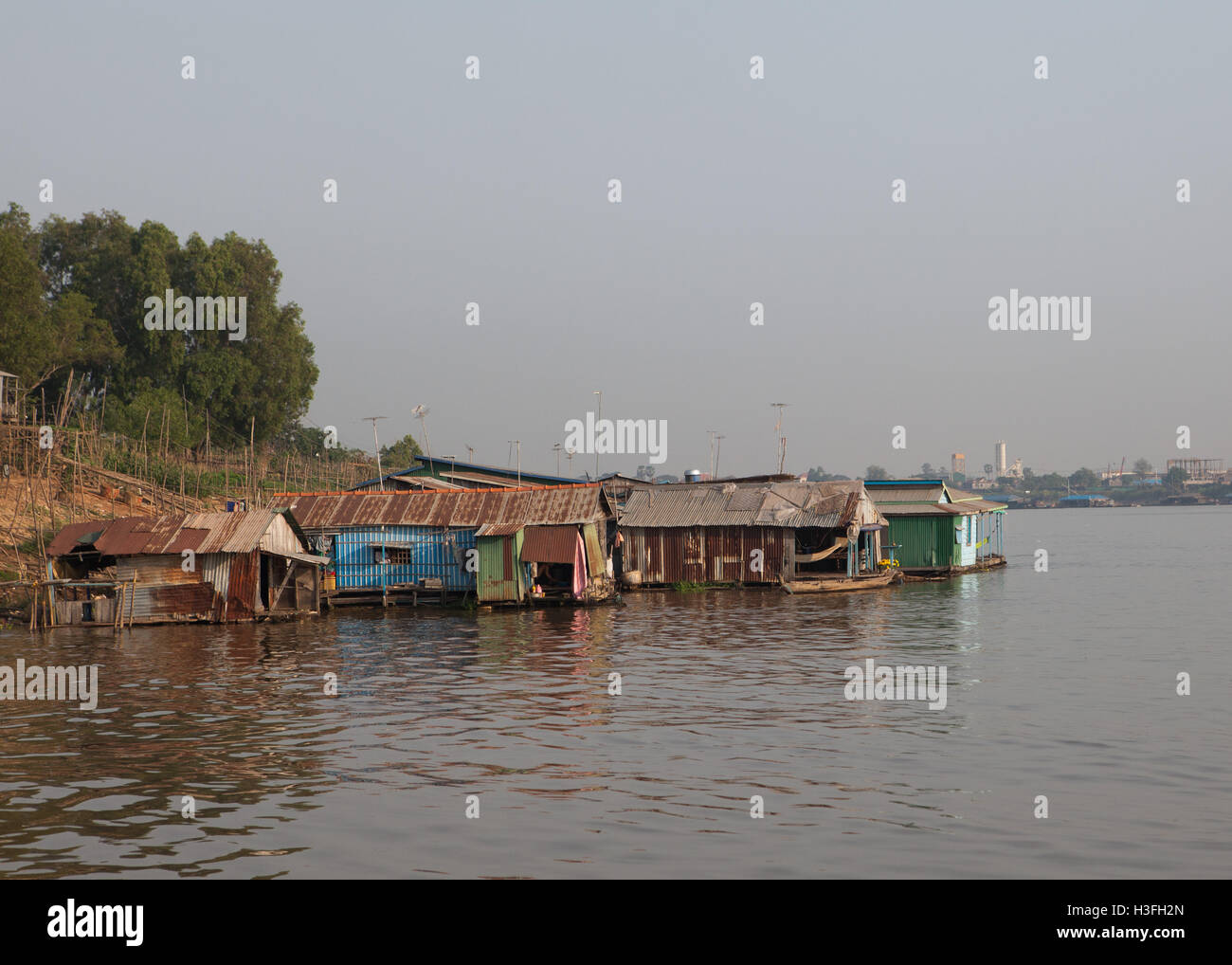 Floating Village, Tonle Sap Lake ,Cambodia Stock Photo