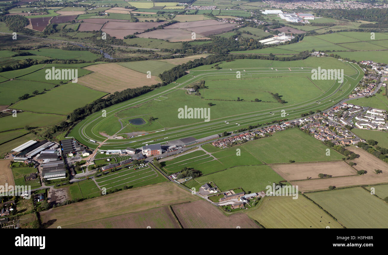 aerial view of Carlisle Racecourse, Cumbria, UK Stock Photo
