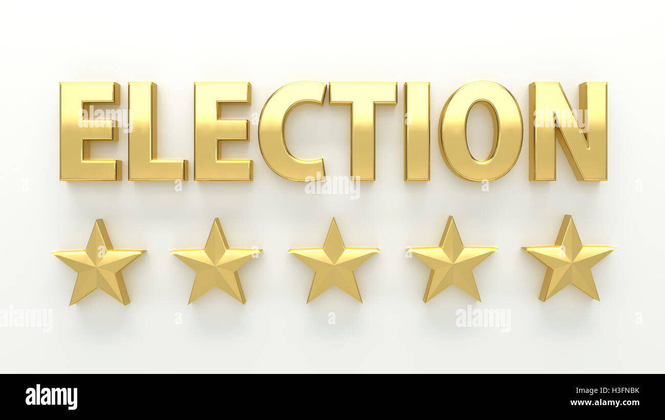 Election - with stars on white background - High quality 3D Render Stock Photo