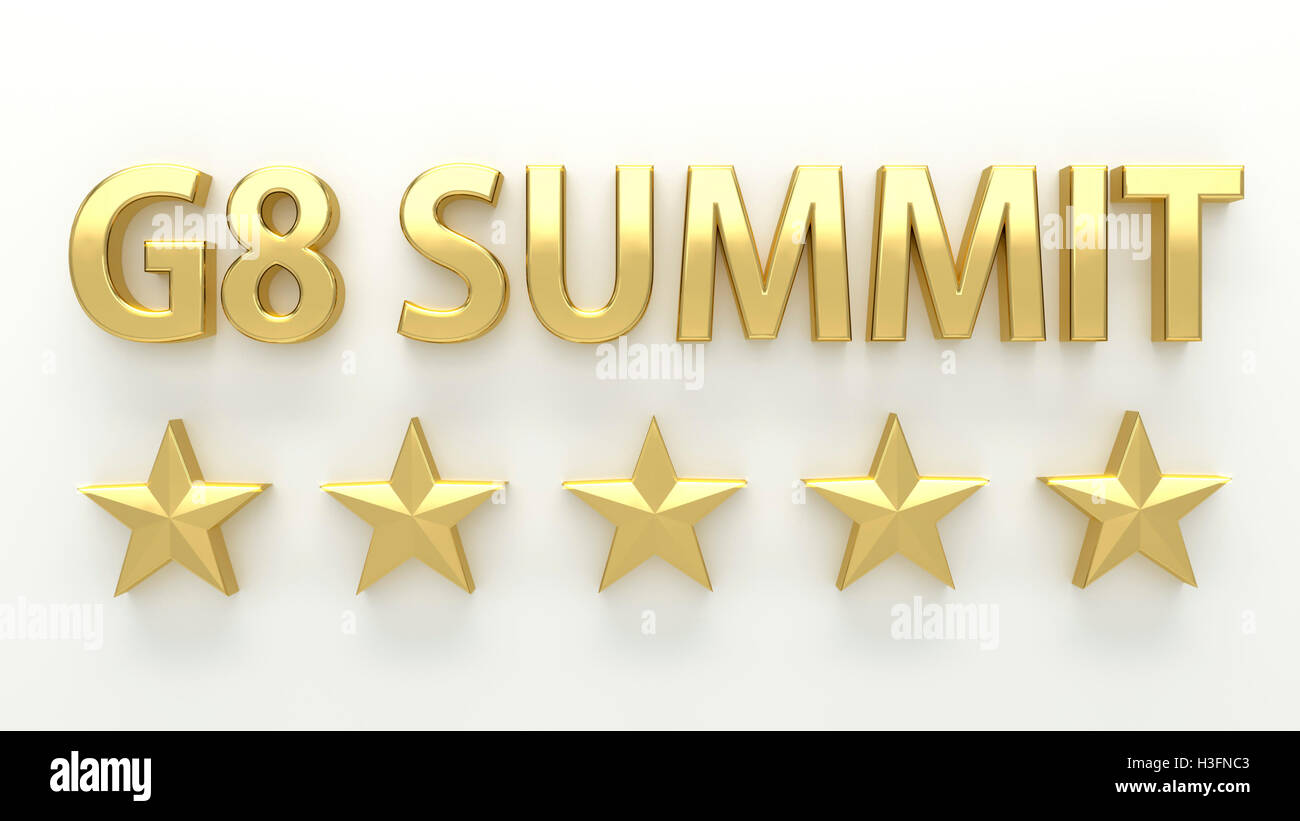 G8 SUMMIT - with stars on white background - High quality 3D Render ...