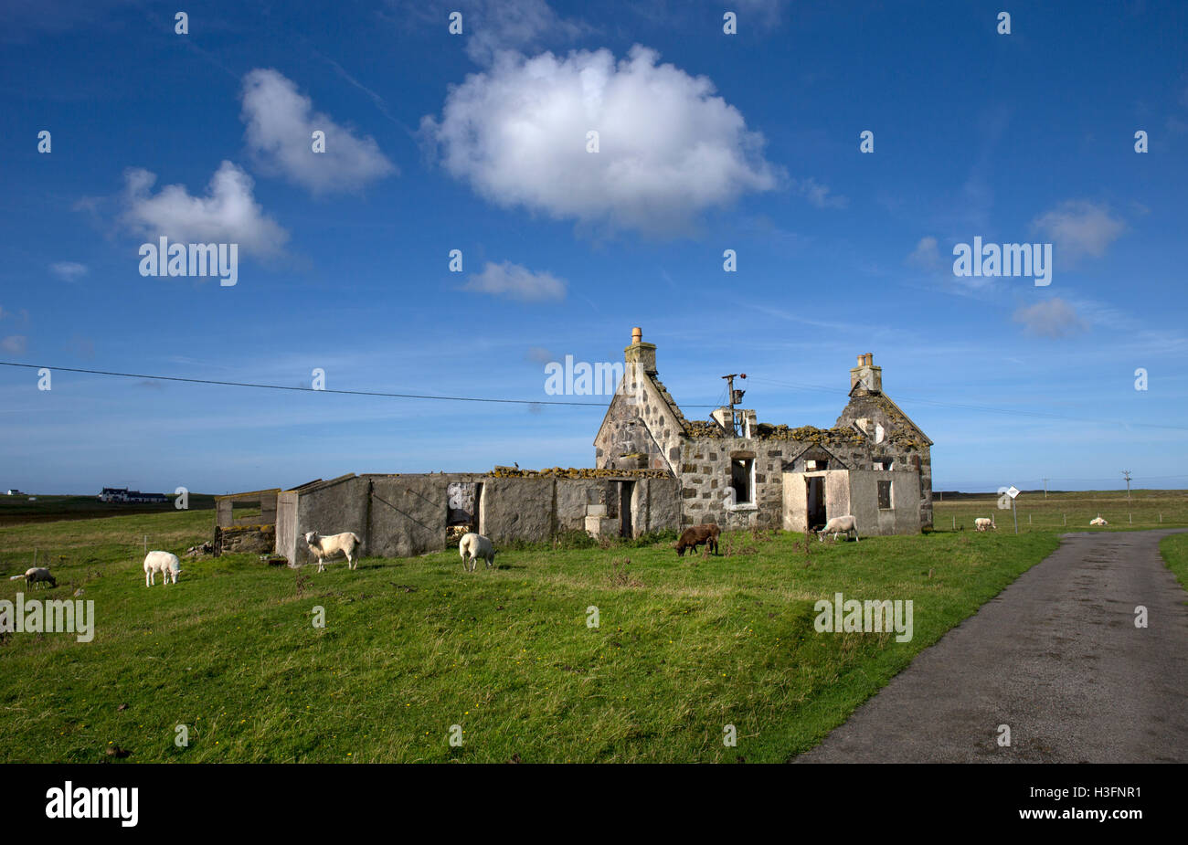 Ruined House,Gott Bay, Tiree,Inner Hebrides,Argyll and Bute,Scotland Stock Photo