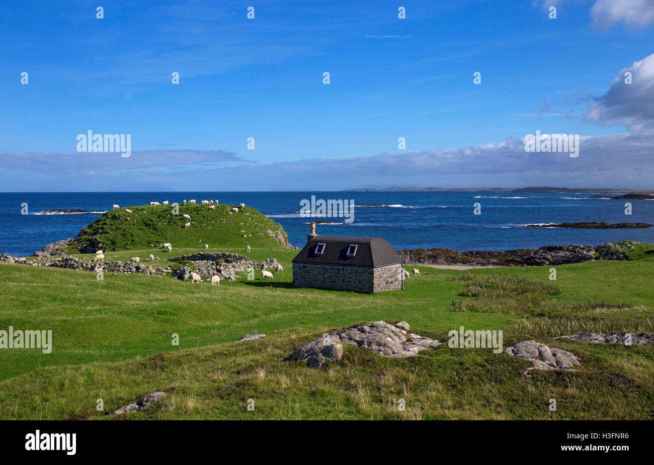 Old Shepard's House,Green bay,Tiree,Inner Hebrides,Argyll and Bute,Scotland Stock Photo