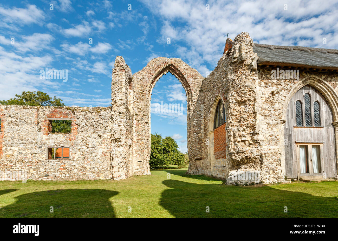 14th century ruins of Leiston Abbey, an abbey of Premonastratensian canons, Leiston, Suffolk Coastal District, UK Stock Photo