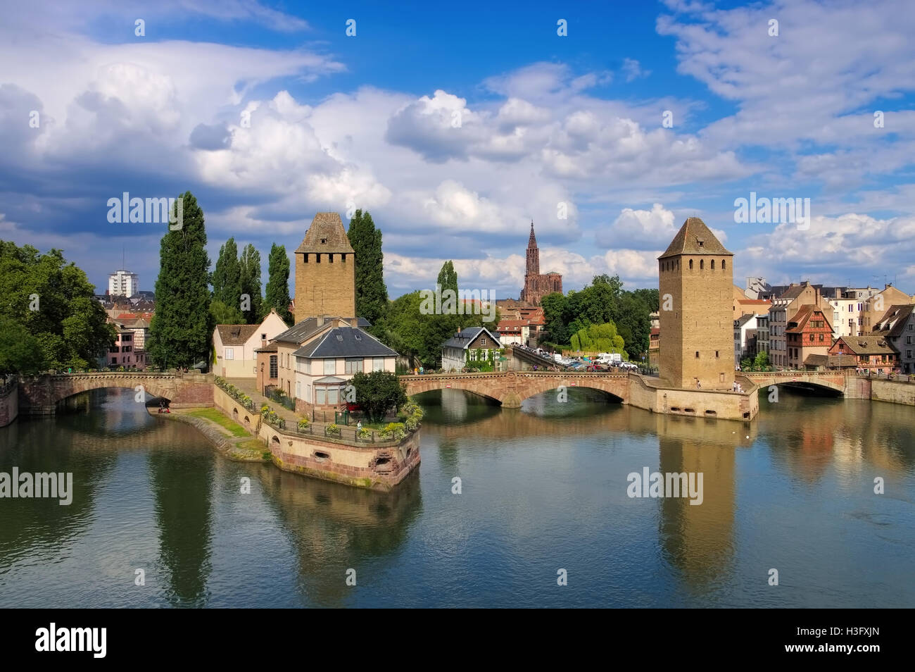 Strassburg im Elsass, Frankreich - skyline Strasbourg in  Alsace, France Stock Photo
