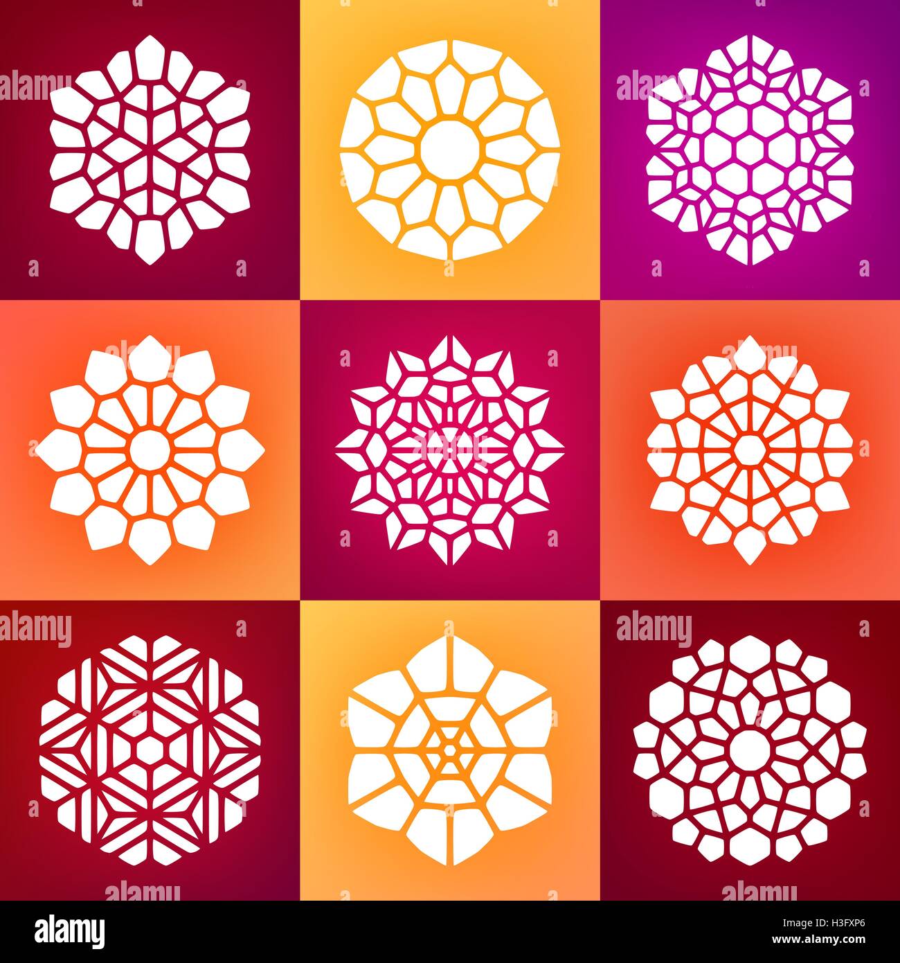 Set of Nine Vector Mandala Ornaments Illustration Stock Vector Image ...