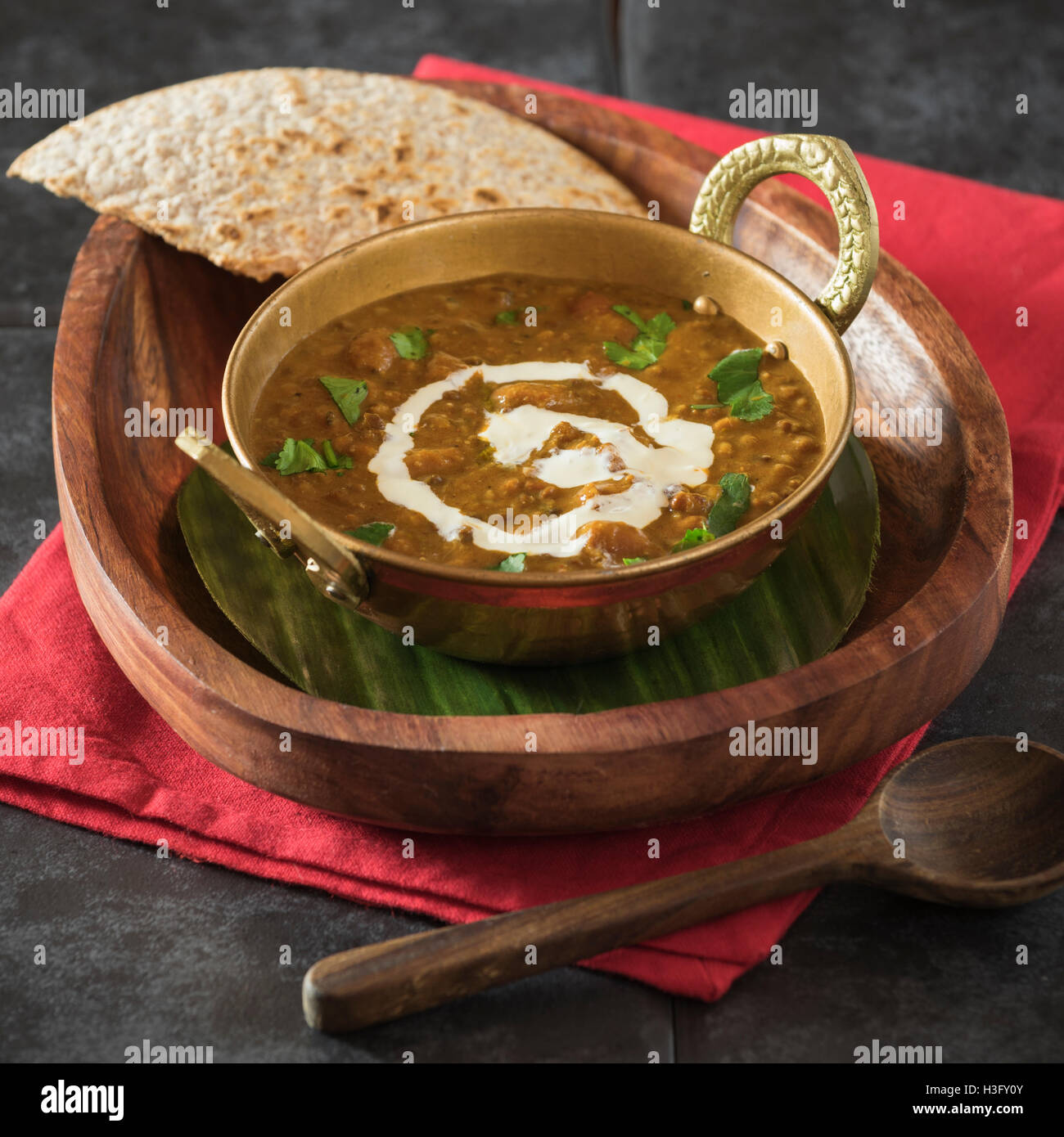 Dal makhani. Lentils with butter and cream. India Food Stock Photo