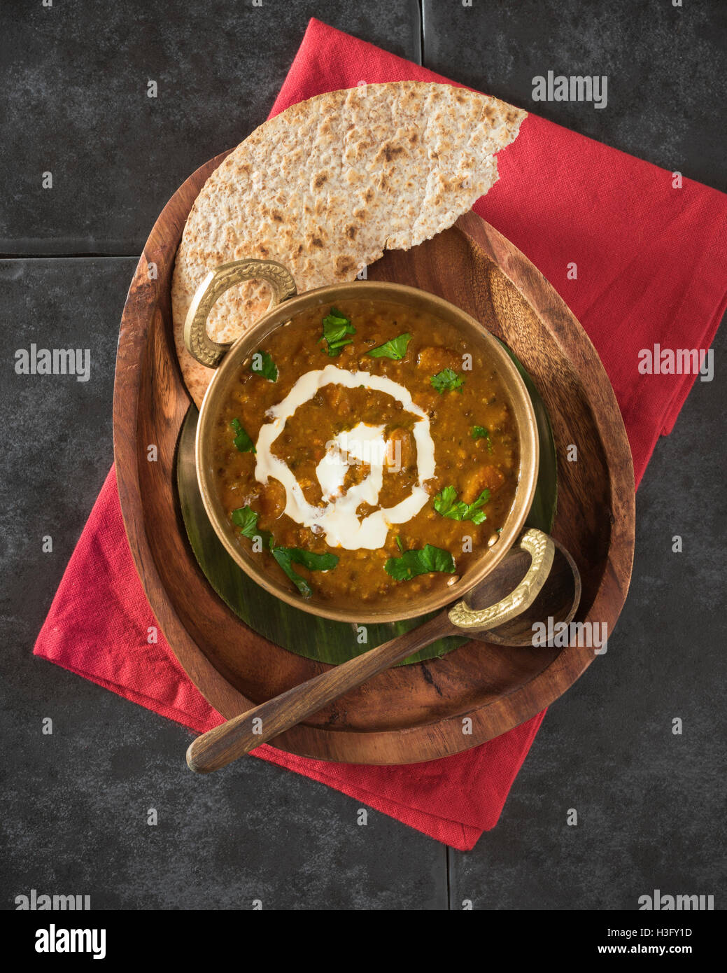 Dal makhani. Lentils with butter and cream. India Food Stock Photo
