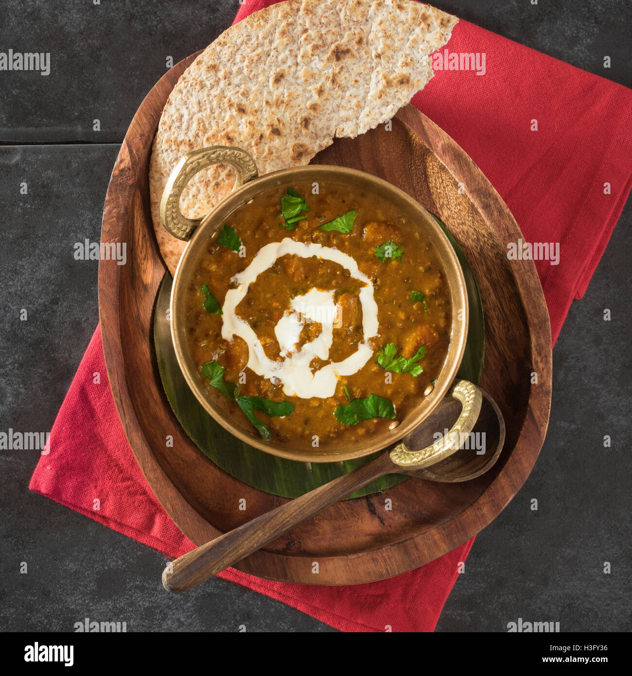 Dal makhani. Lentils with butter and cream. India Food Stock Photo