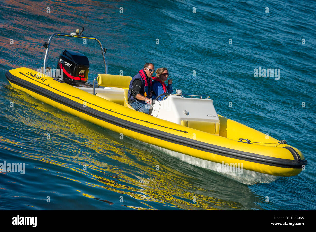 Rigid Inflatable Boat Stock Photo