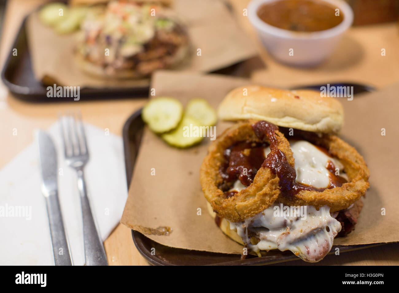 The Z-Man Sandwich at Joe's Kansas City Bar-B-Que Stock Photo
