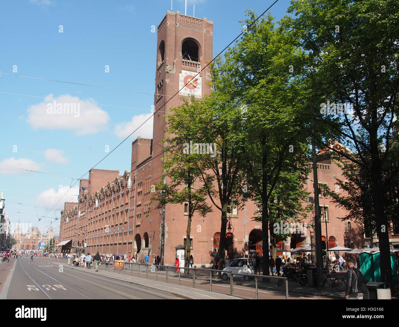 This image captures the Beurs van Berlage, an iconic building located ...