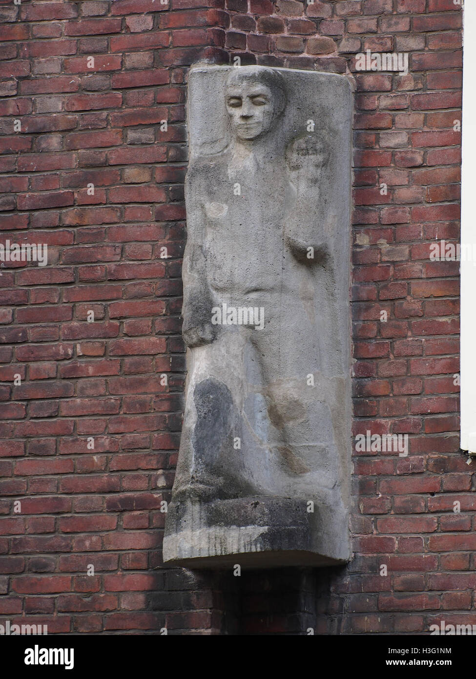 This image features sculptures located along Hoofdweg in the Netherlands, capturing the architectural and artistic integration of public art with the surrounding landscape. Stock Photo