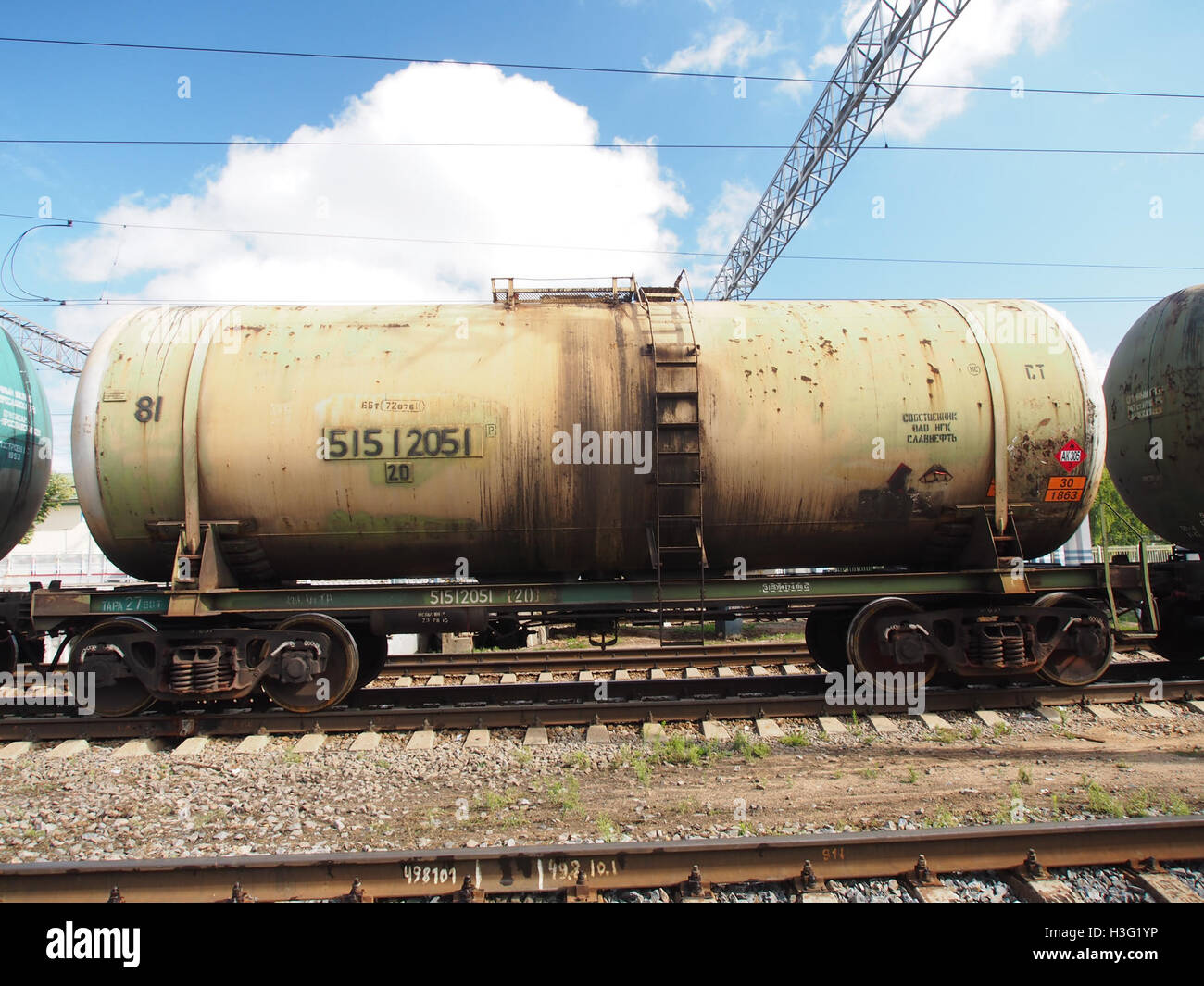 This image shows Wagon 515, a historical train carriage used in past decades, likely showcasing its design and function during its operational period. Stock Photo