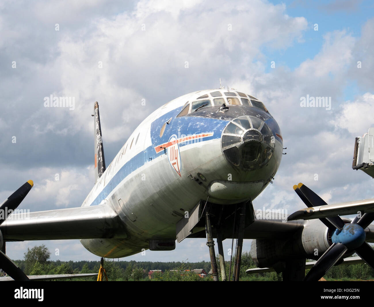 Tu-114 (CCCP-Л5611) at Central Air Force Museum pic1 Stock Photo