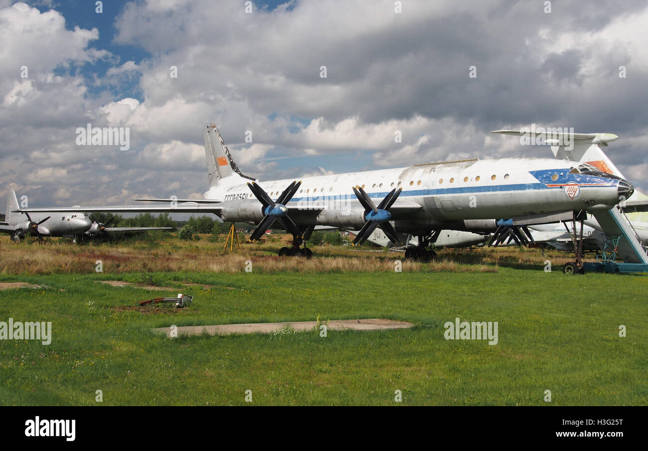 Tu-114 (CCCP-Л5611) at Central Air Force Museum pic4 Stock Photo