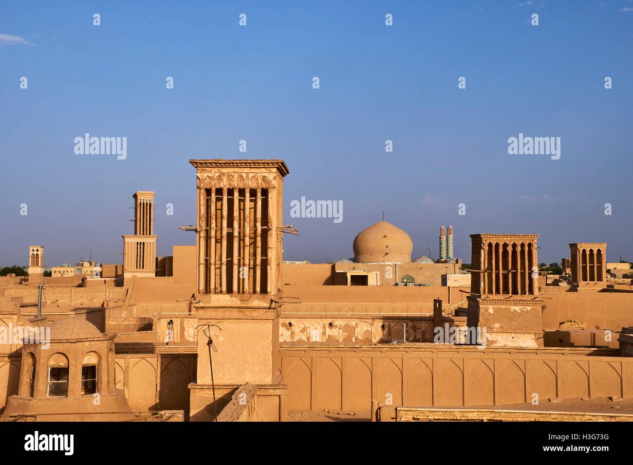 Iran, Yazd province, Yazd, badgir or the wind towers Stock Photo