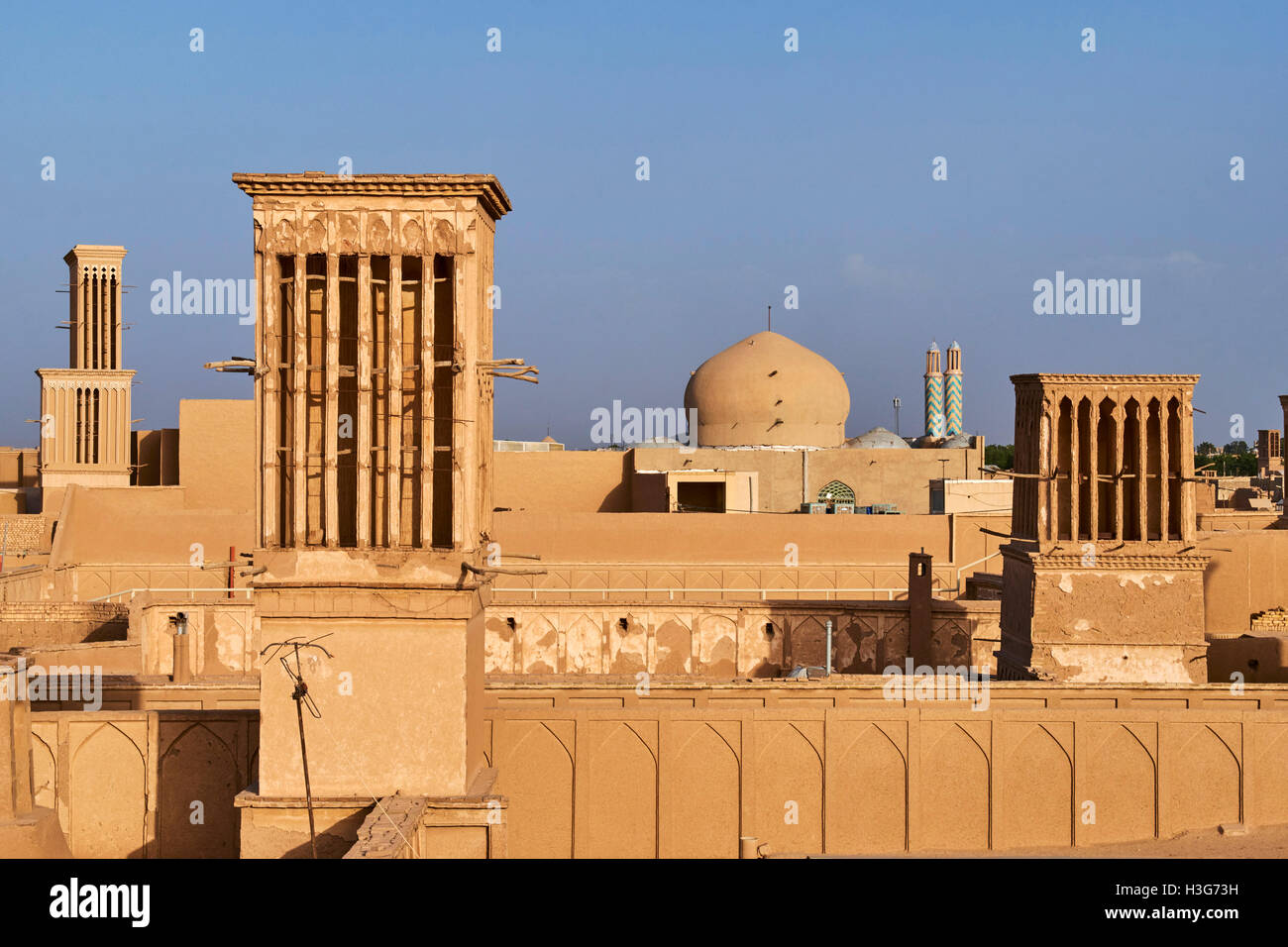 Iran, Yazd, badgir or the wind towers Stock Photo