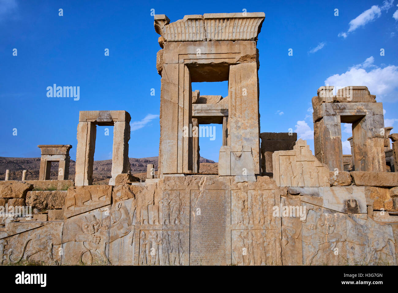 Iran, Fars Province, Persepolis, World Heritage of the UNESCO, Darius 1st palace Stock Photo